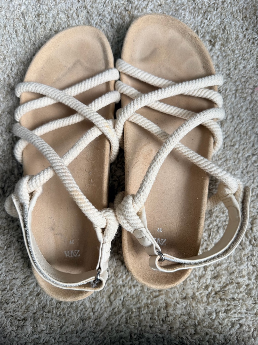 Zara Off-White Rope-Strap Women’s Sandals